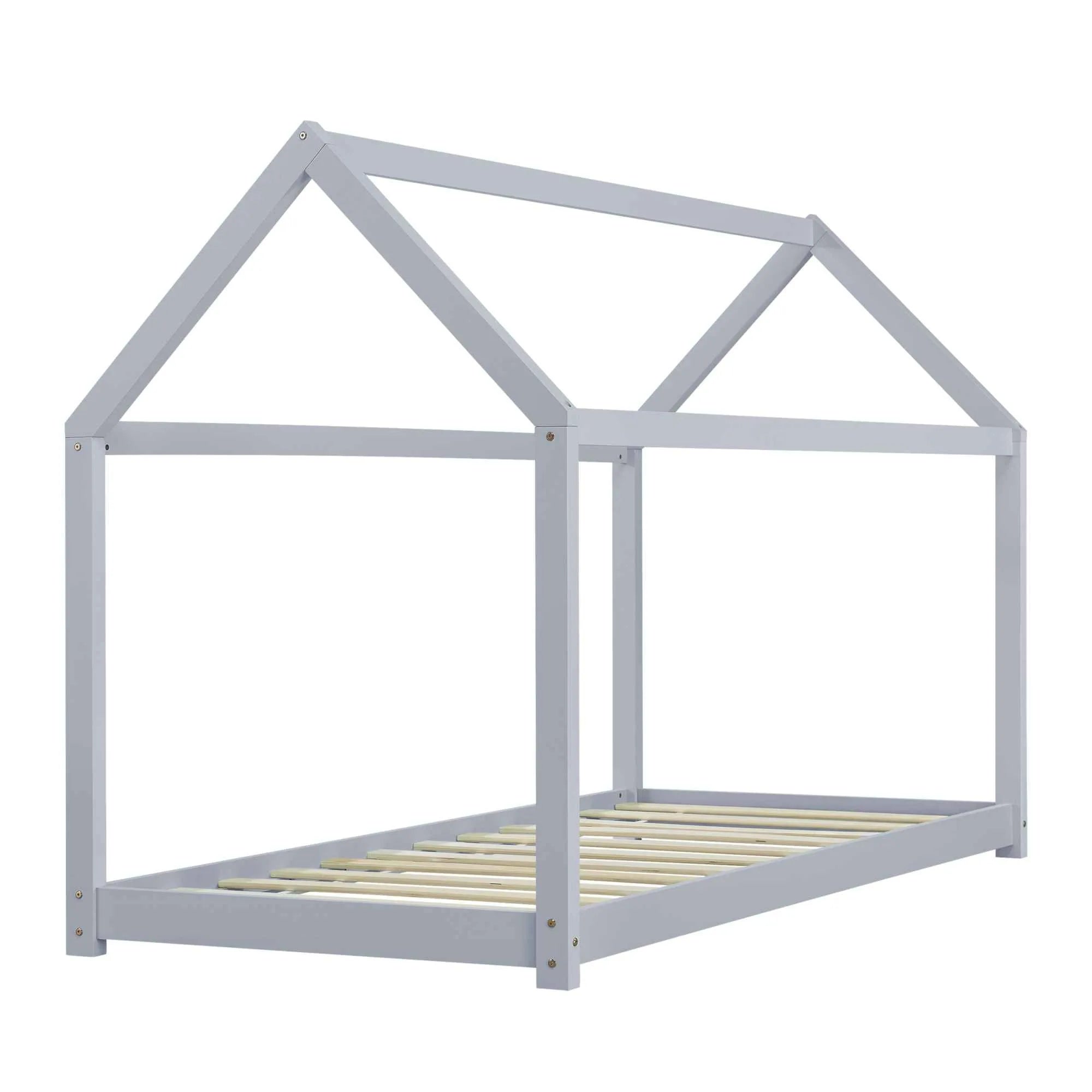 Lit cabane Montessori - 90x200cm - Gris