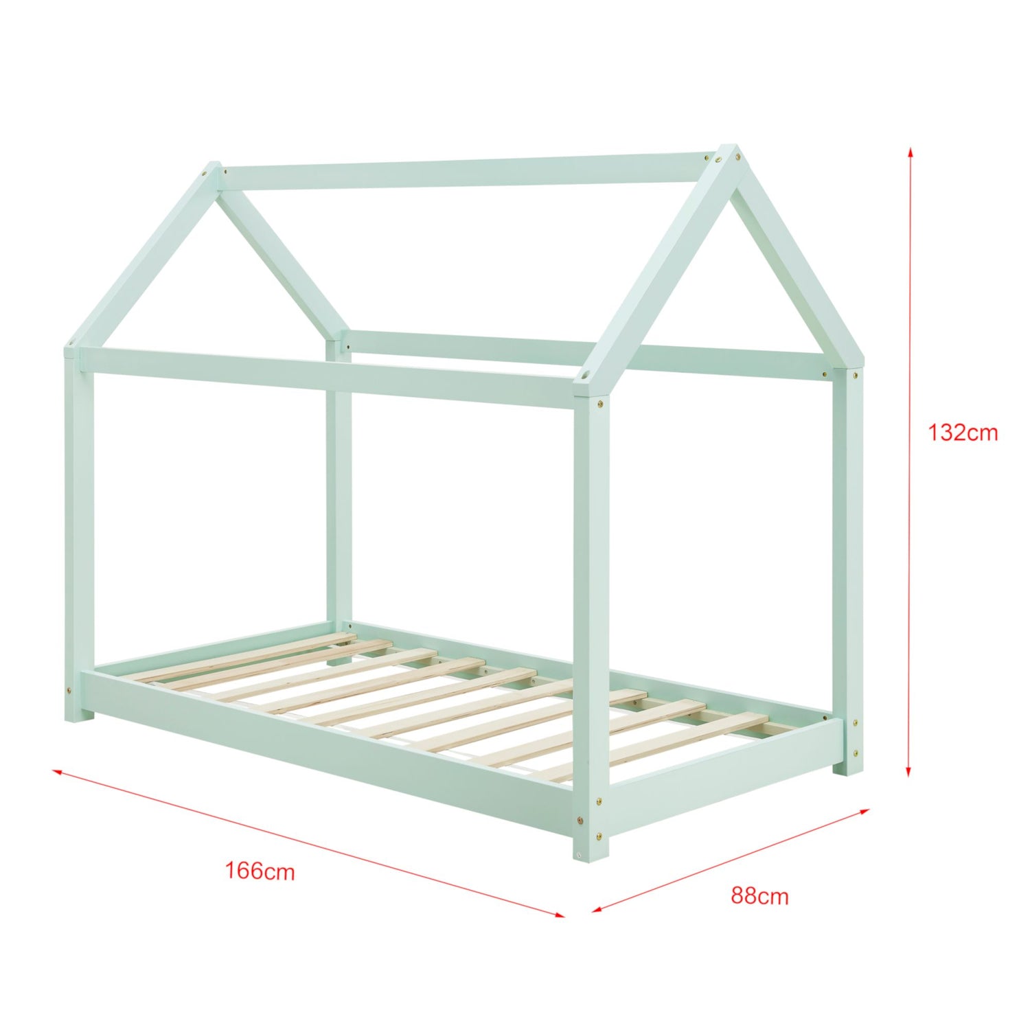 Montessori kajuitbed + matras - 80x160cm - Groen