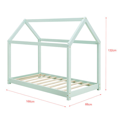 Lit cabane Montessori + matelas - 80x160cm - Vert