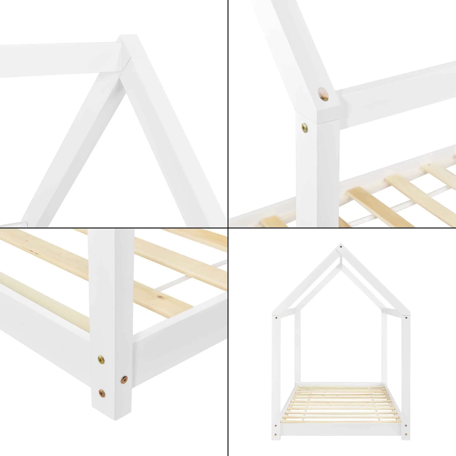 Lit cabane Montessori - 80x160cm - Blanc