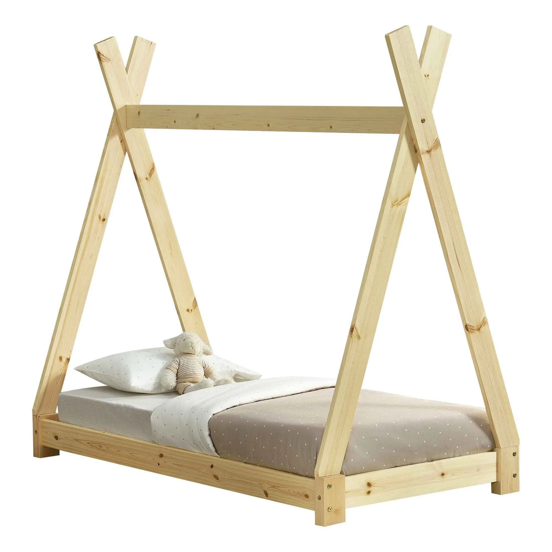 Tipi bed 70x140cm - Montessori - Natuurlijk hout