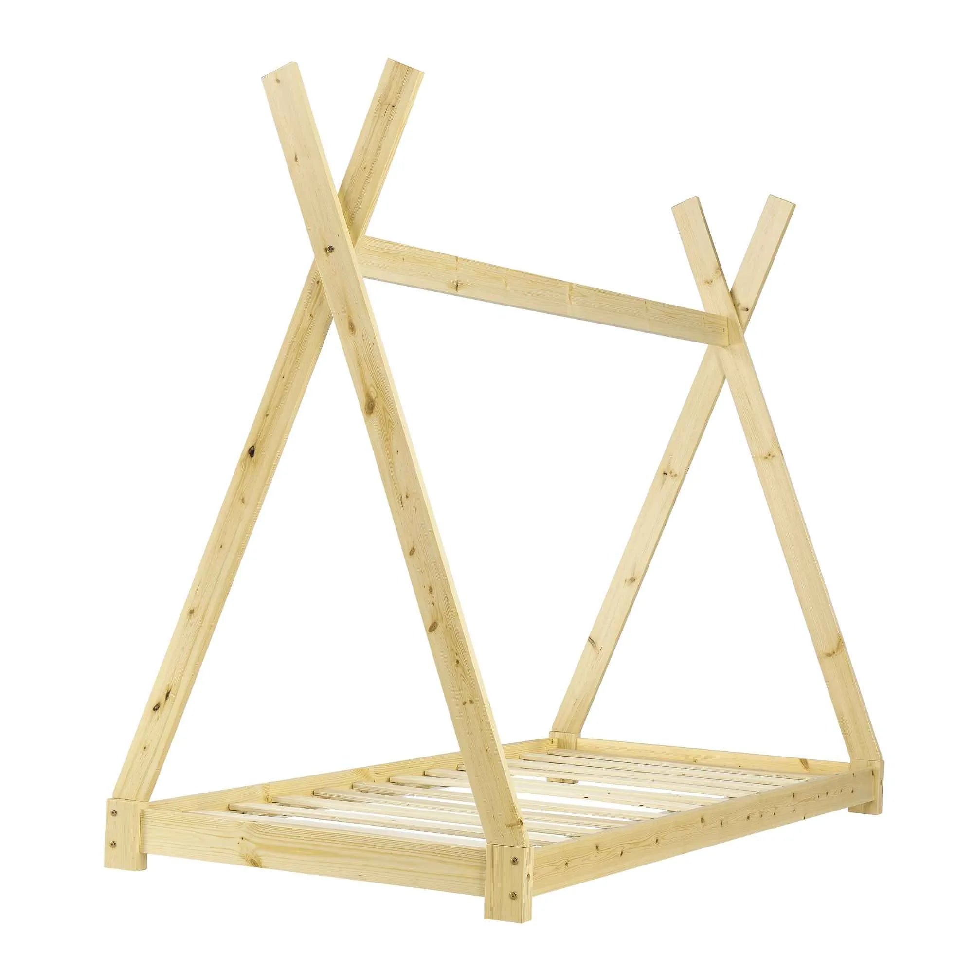 Tipi bed 90x200cm - Montessori - Natuurlijk hout