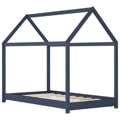 Lit cabane Montessori 70x140cm - Gris/Bleu